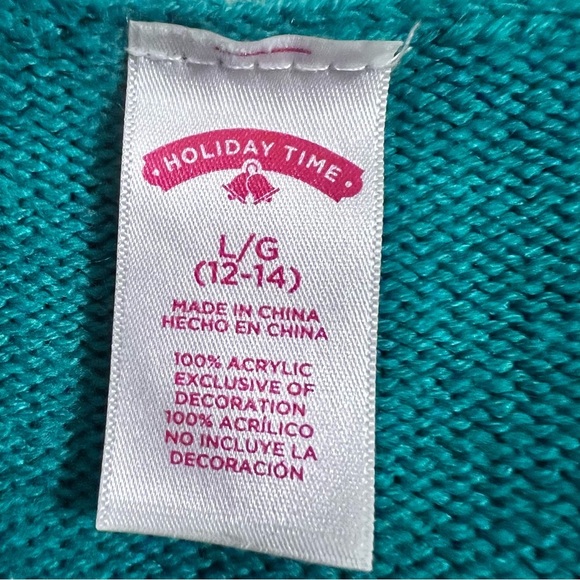 Ugly Christmas sweater reindeer wearing glasses striped sleeves Large size - Picture 5 of 9